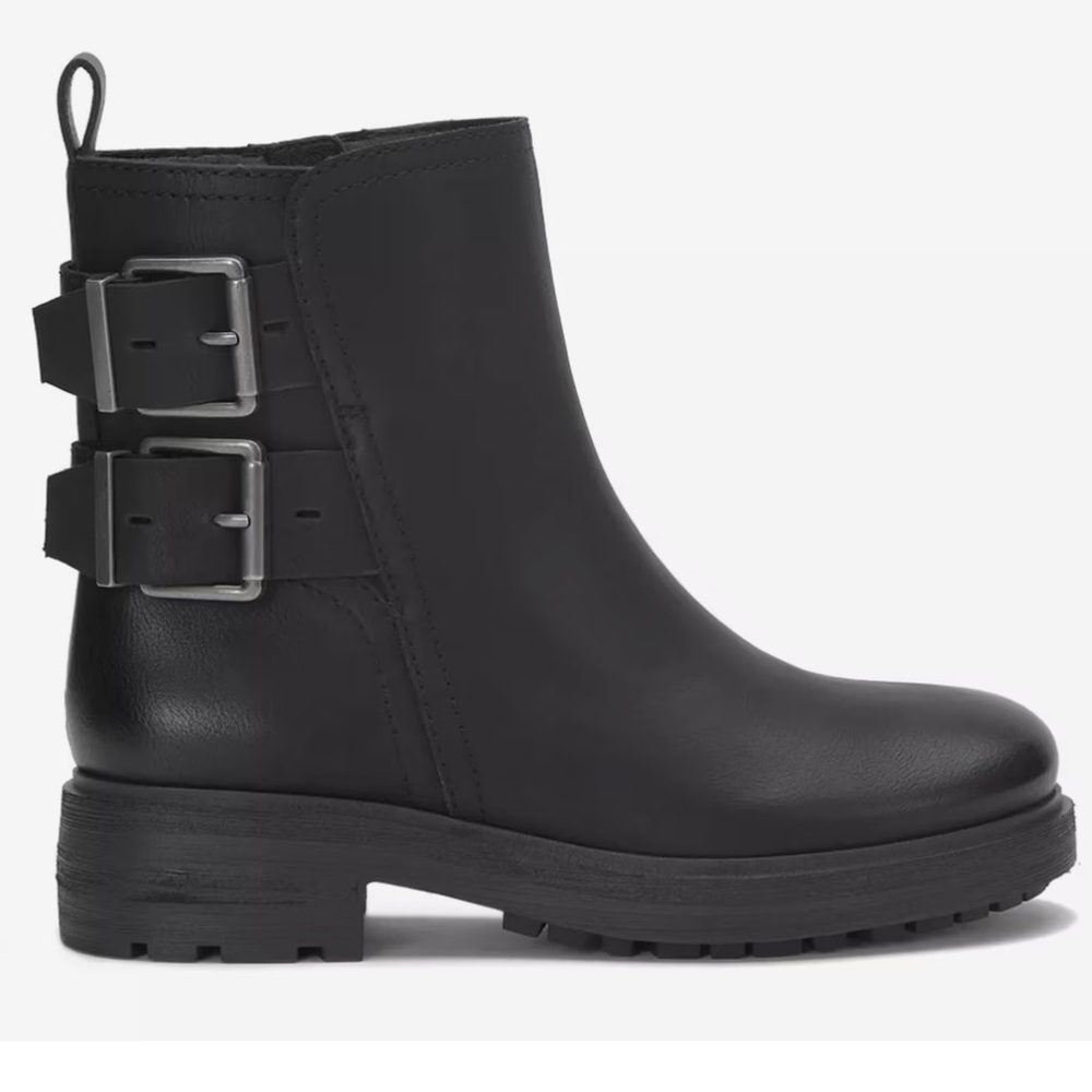 Lucky Brand Black Ankle Boots with Double Buckles